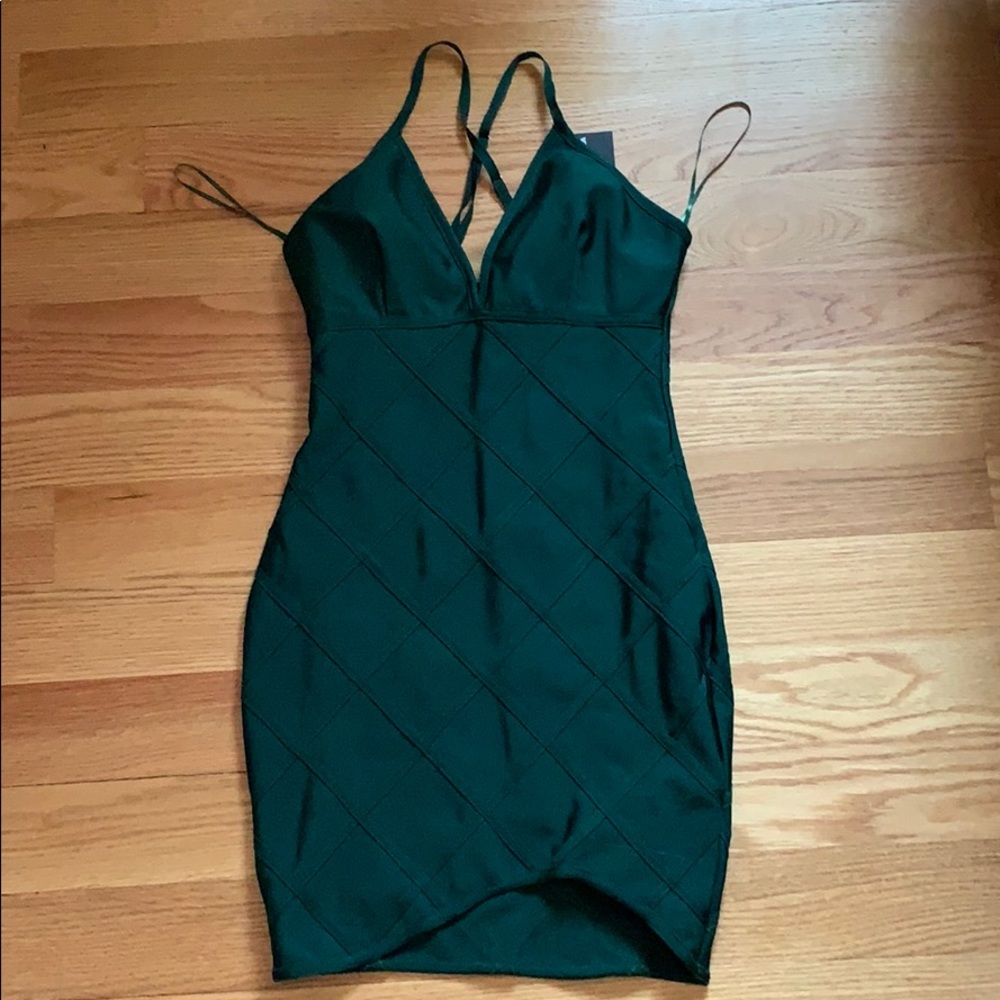 Fashion Nova green body-con dress, NEVER WORN